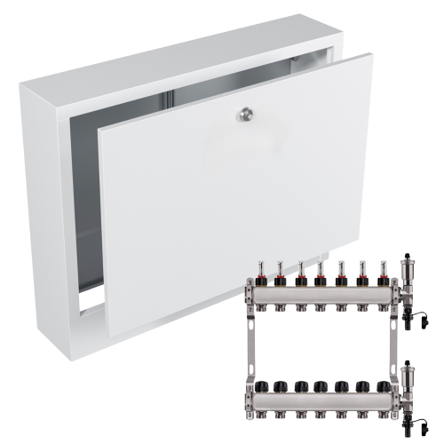 Przejdź do produktu ROZDZIELACZ NIERDZEWNY PODŁOGÓWKI 7+ SKRZYNKA NATYNKOWA BIAŁA