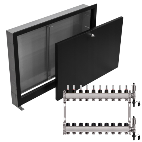 Przejdź do produktu ROZDZIELACZ NIERDZEWNY PODŁOGÓWKI 10+ SKRZYNKA PODTYNKOWA CZARNA