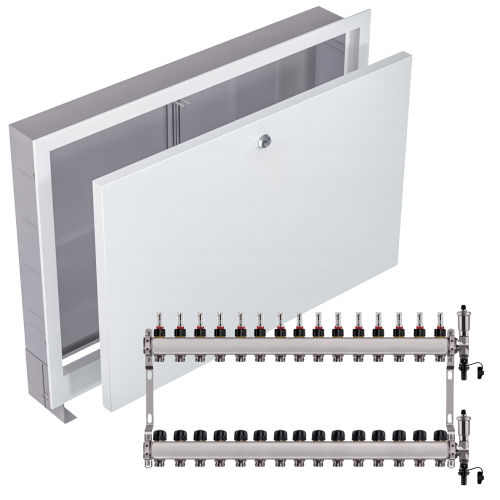 Przejdź do produktu ROZDZIELACZ NIERDZEWNY PODŁOGÓWKI 15+ SKRZYNKA PODTYNKOWA BIAŁA