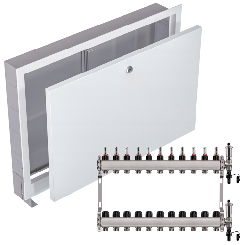 Przejdź do produktu ROZDZIELACZ NIERDZEWNY PODŁOGÓWKI 11+ SKRZYNKA PODTYNKOWA BIAŁA