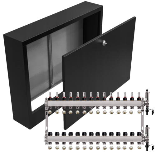 Przejdź do produktu ROZDZIELACZ NIERDZEWNY PODŁOGÓWKI 14+ SKRZYNKA NATYNKOWA CZARNA+PEX
