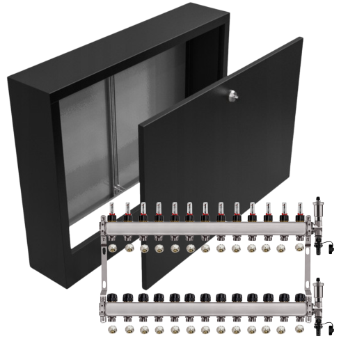Przejdź do produktu ROZDZIELACZ NIERDZEWNY PODŁOGÓWKI 13+ SKRZYNKA NATYNKOWA CZARNA+PEX