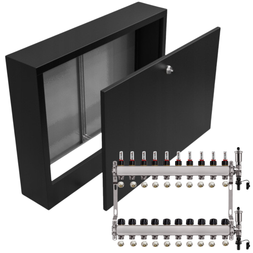 Przejdź do produktu ROZDZIELACZ NIERDZEWNY PODŁOGÓWKI 10+ SKRZYNKA NATYNKOWA CZARNA+PEX