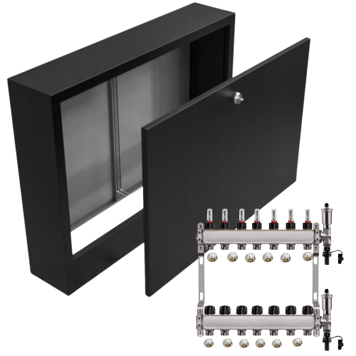 Przejdź do produktu ROZDZIELACZ NIERDZEWNY PODŁOGÓWKI 7+ SKRZYNKA NATYNKOWA CZARNA+PEX