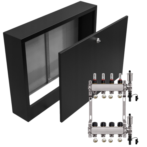 Przejdź do produktu ROZDZIELACZ NIERDZEWNY PODŁOGÓWKI 4+ SKRZYNKA NATYNKOWA CZARNA+PEX