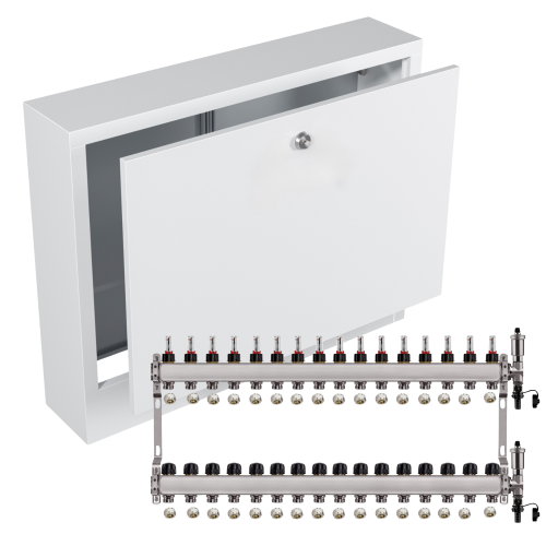 Przejdź do produktu ROZDZIELACZ NIERDZEWNY PODŁOGÓWKI 16+ SKRZYNKA NATYNKOWA BIAŁA+PEX