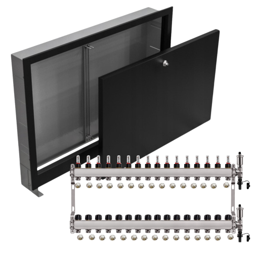 Przejdź do produktu ROZDZIELACZ NIERDZEWNY PODŁOGÓWKI 15+ SKRZYNKA PODTYNKOWA CZARNA+PEX