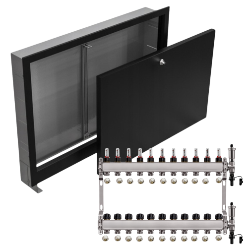 Przejdź do produktu ROZDZIELACZ NIERDZEWNY PODŁOGÓWKI 11+ SKRZYNKA PODTYNKOWA CZARNA+PEX